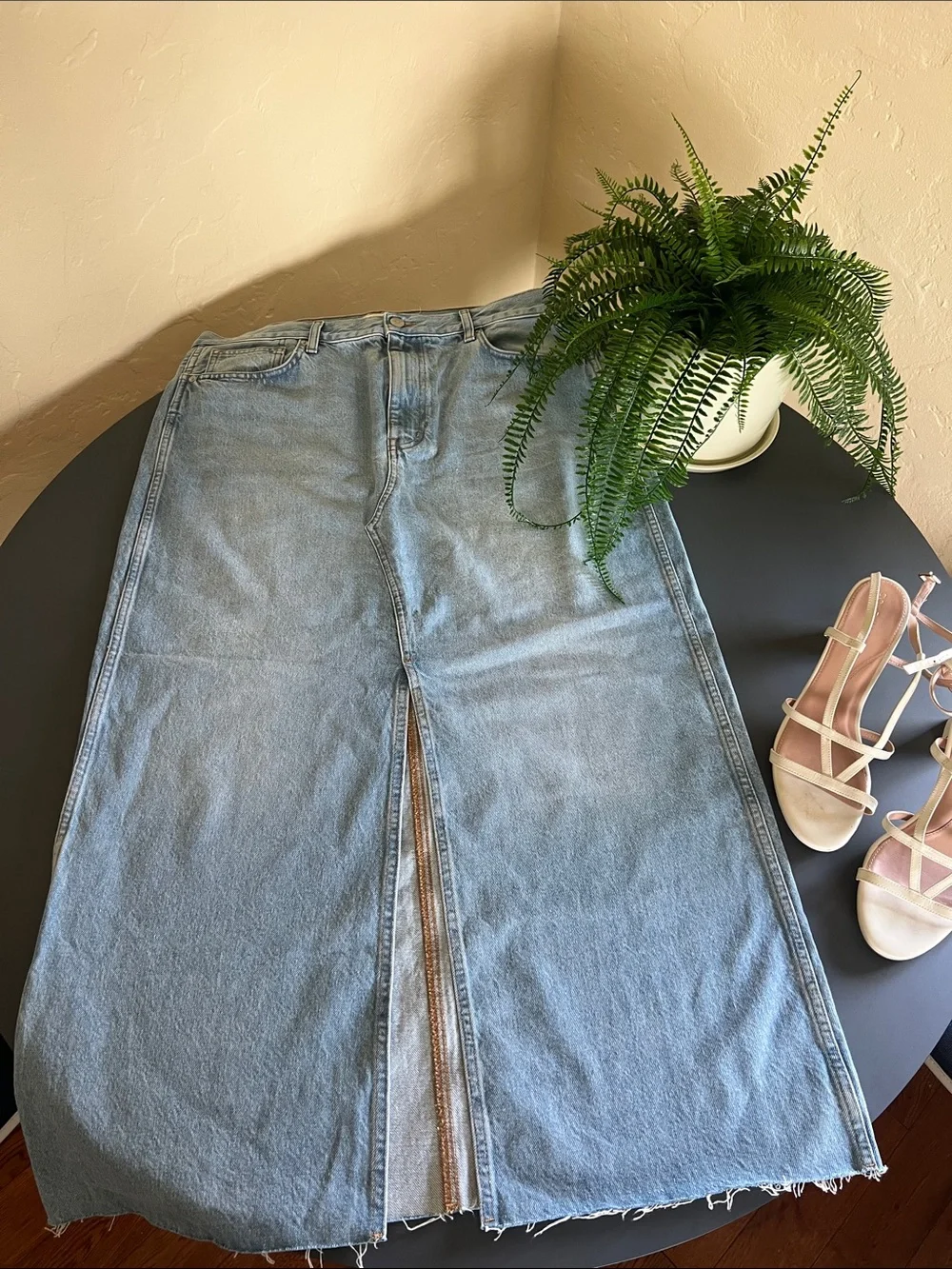 Madewell Light Blue Relaxed Denim Skirt